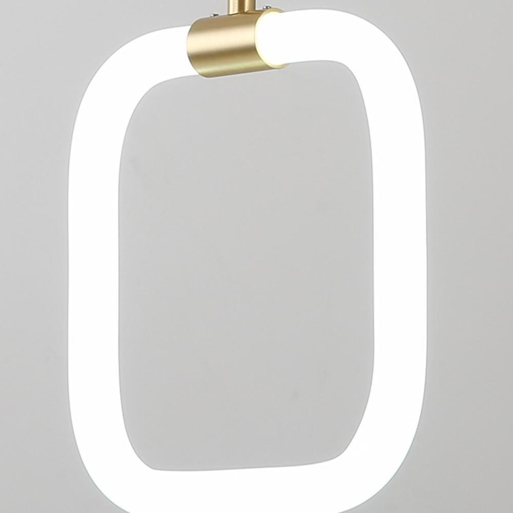 Modern Square Pendant Light with Copper Frame and Acrylic Shade