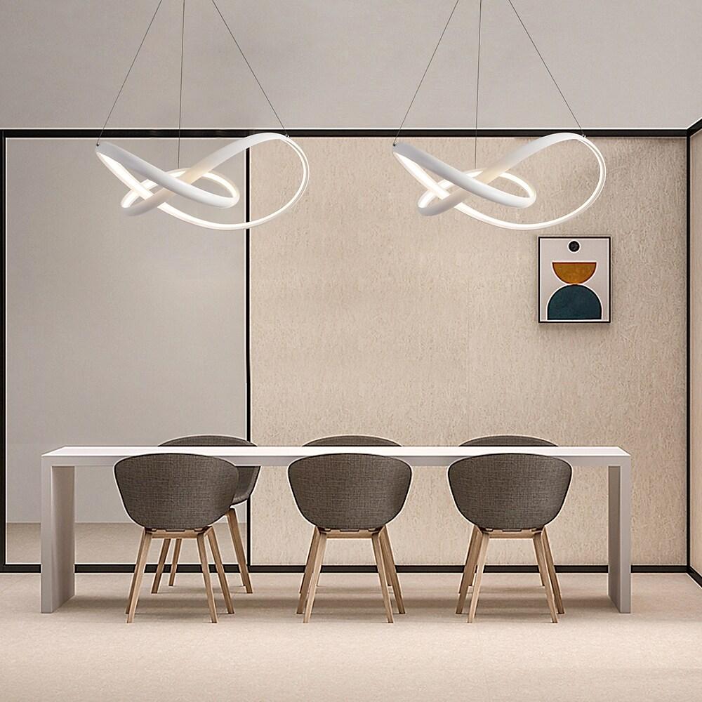 Curved Modern LED Pendant Light Dimmable Adjustable Metal