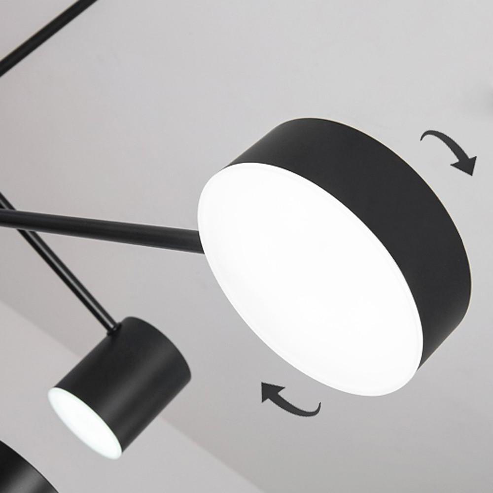 Modern Sputnik Chandelier Black Metal 6-Light LED Foyer Lighting