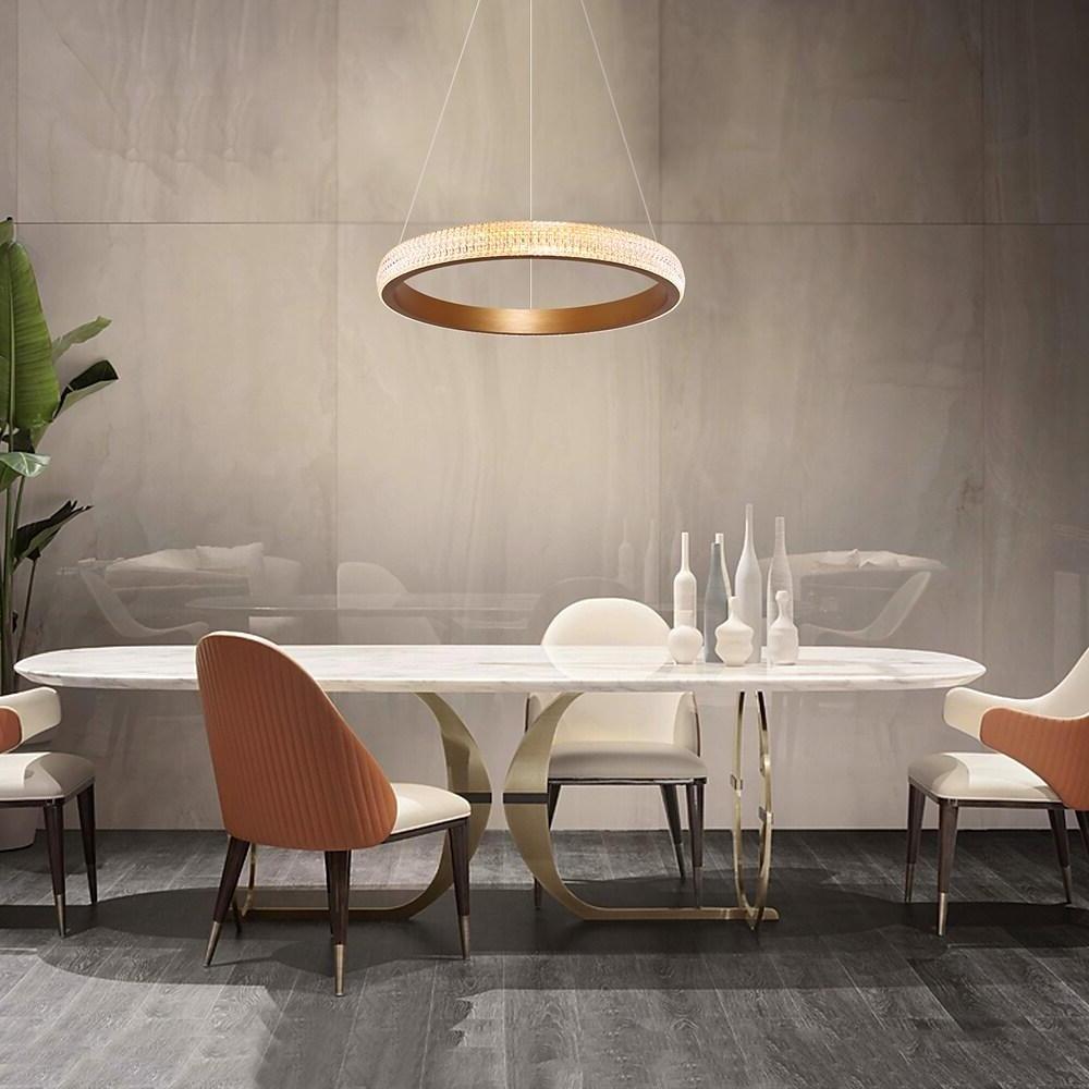 Modern Gold Circular LED Pendant Light Aluminum Chandelier