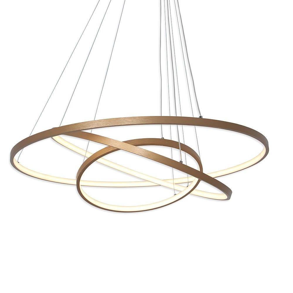 3-Ring Dimmable LED Chandelier – Modern Aluminum Pendant Light