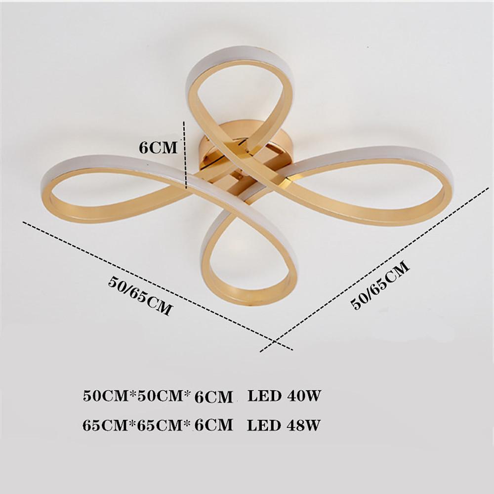 Linear Flower Shaped LED Flush Mount Ceiling Light in Gold Finish