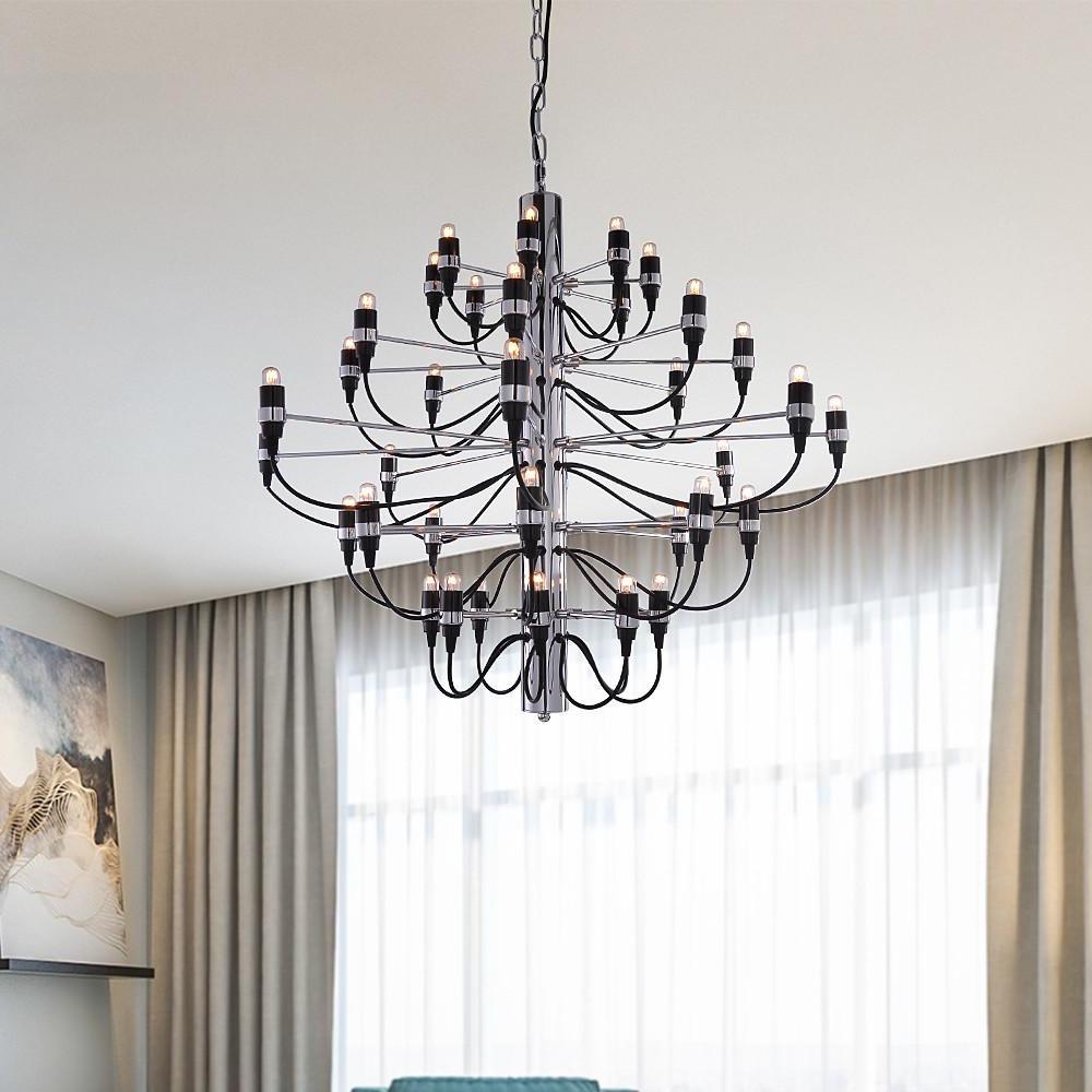 50-Light Electroplated Metal Tree Chandelier - Modern Industrial