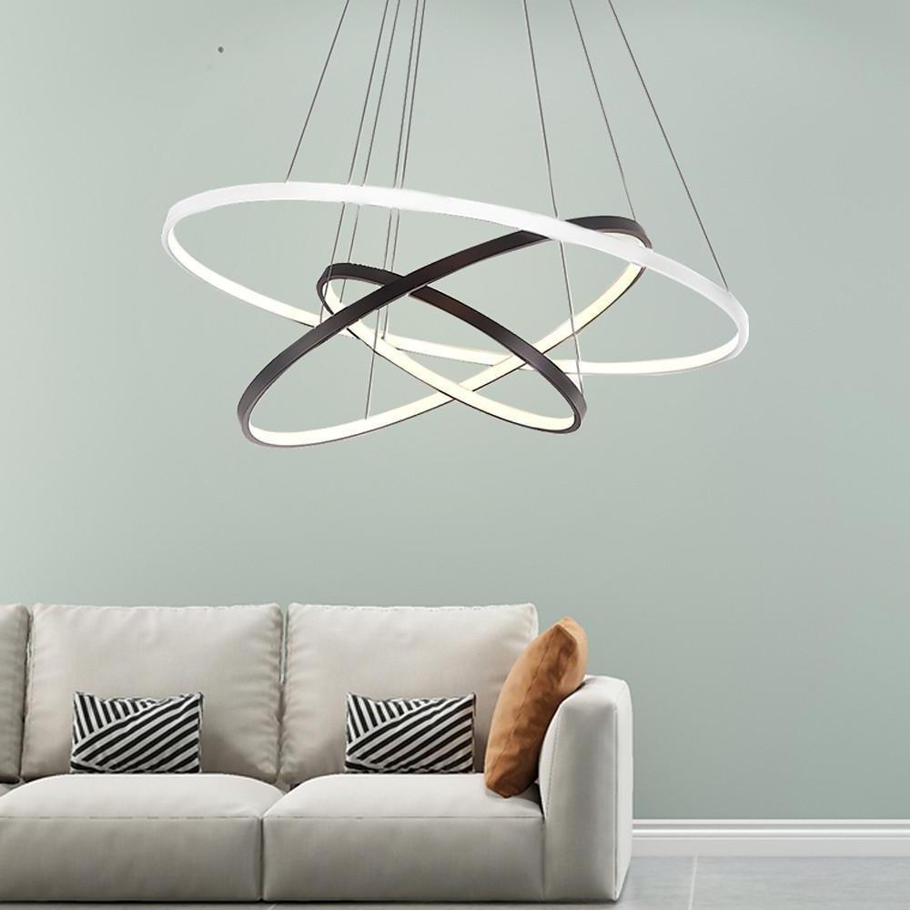 Adjustable Multi-Circle LED Dimmable Chandelier with Remote