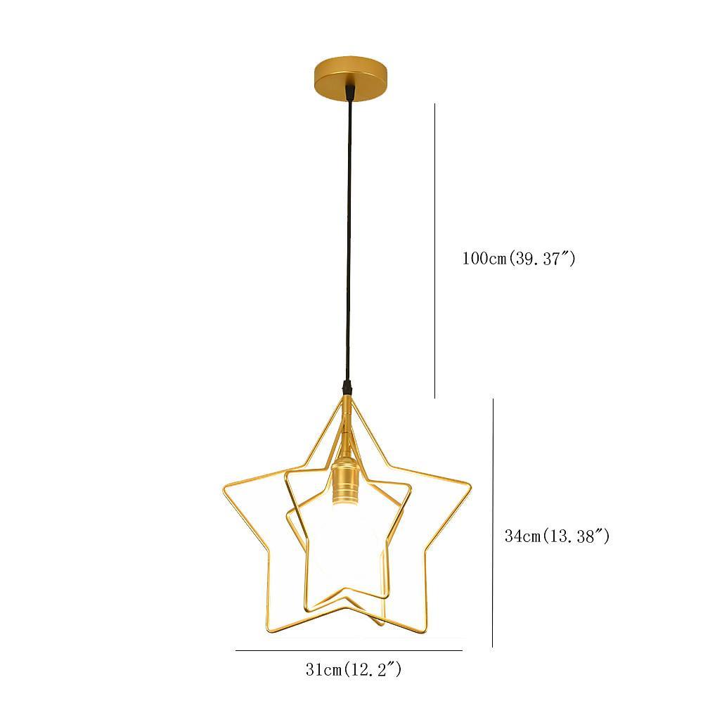 Modern Star Shaped Metal Pendant Light with Adjustable Cord