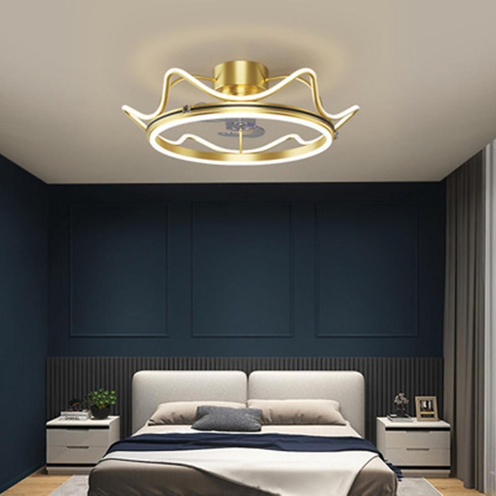 Modern Bladeless Ceiling Fan Light with LED - Metal & Acrylic