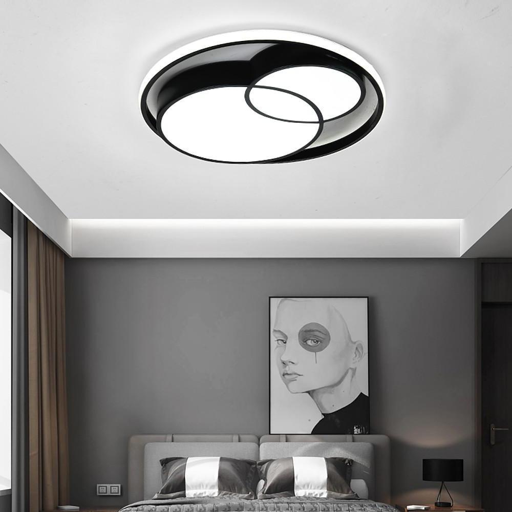 Modern Three-Circle LED Flush Mount Ceiling Light - Dimmable