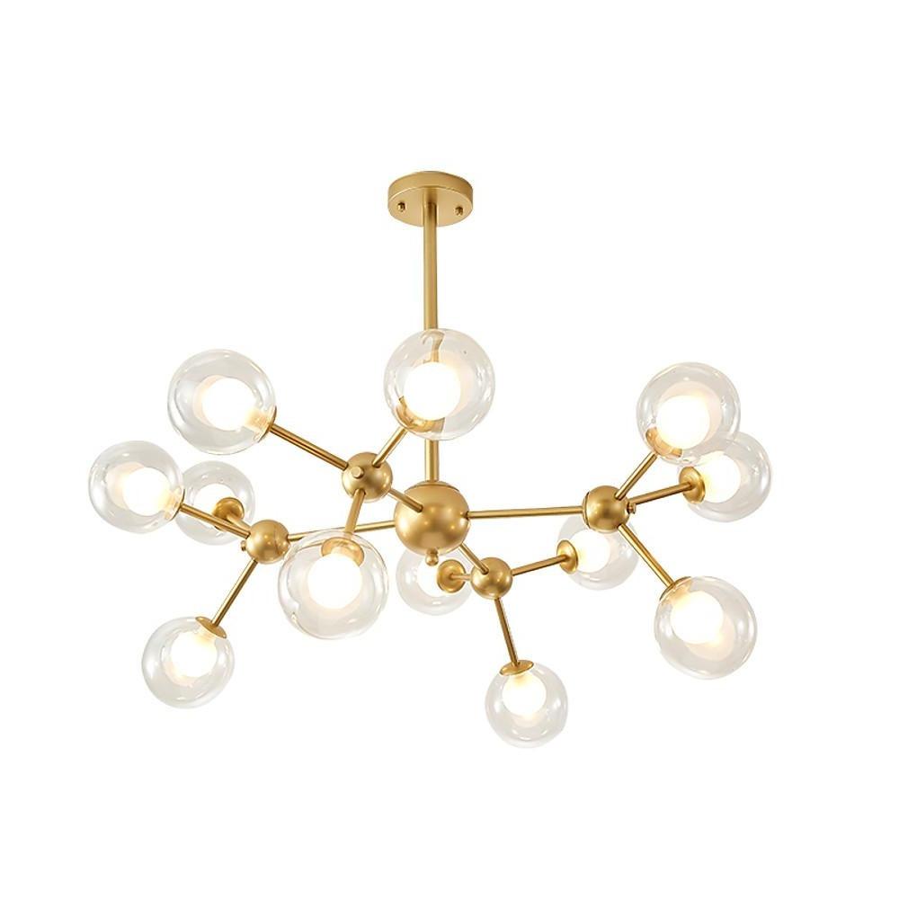 12-Light Sputnik Semi Flush Chandelier - Modern Starburst Design
