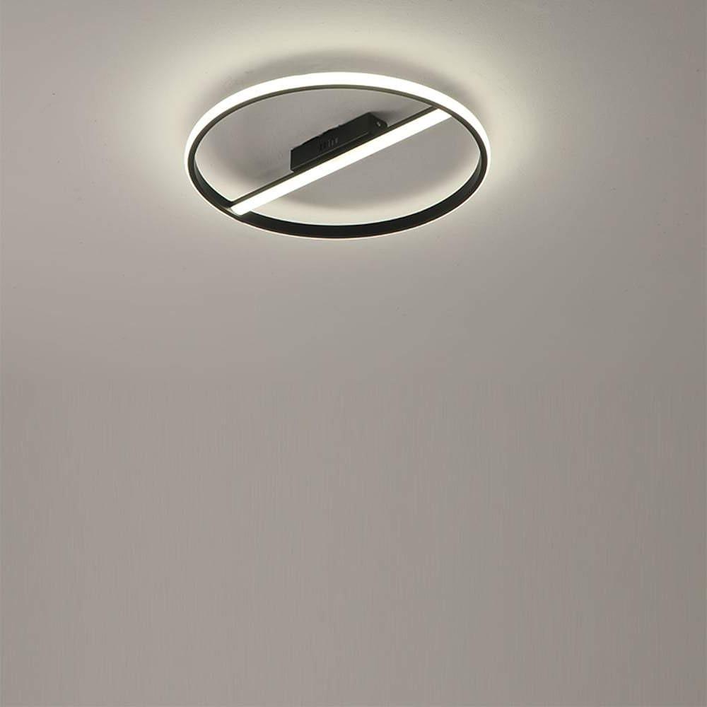Modern Circle Flush Mount LED Ceiling Light Metal 18" 30W