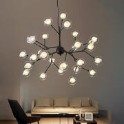 Artistic Branch Glass Globe Modern Chandelier with 27 LED Lights
