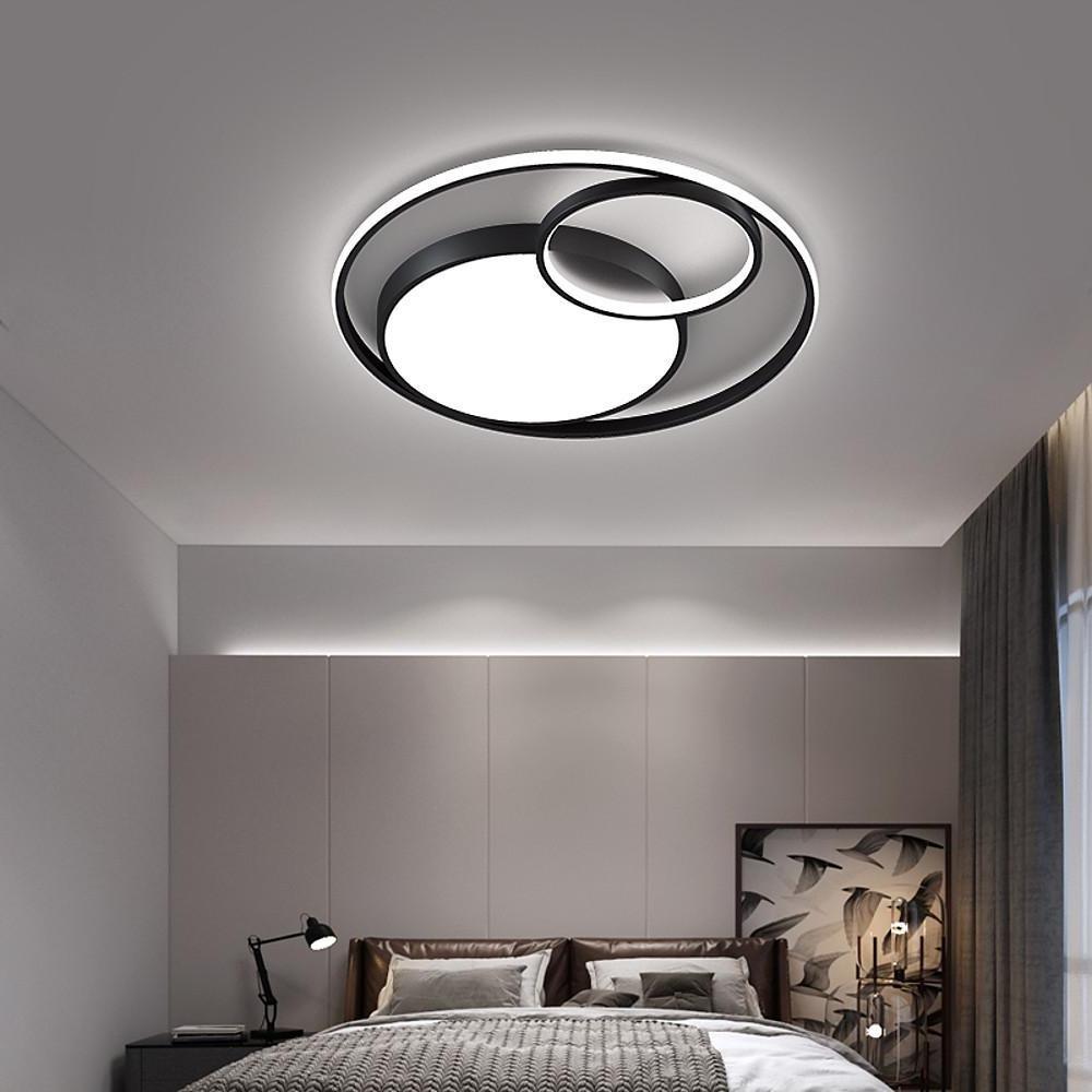 Modern Geometric LED Flush Mount Ceiling Light - Tiered Round Design