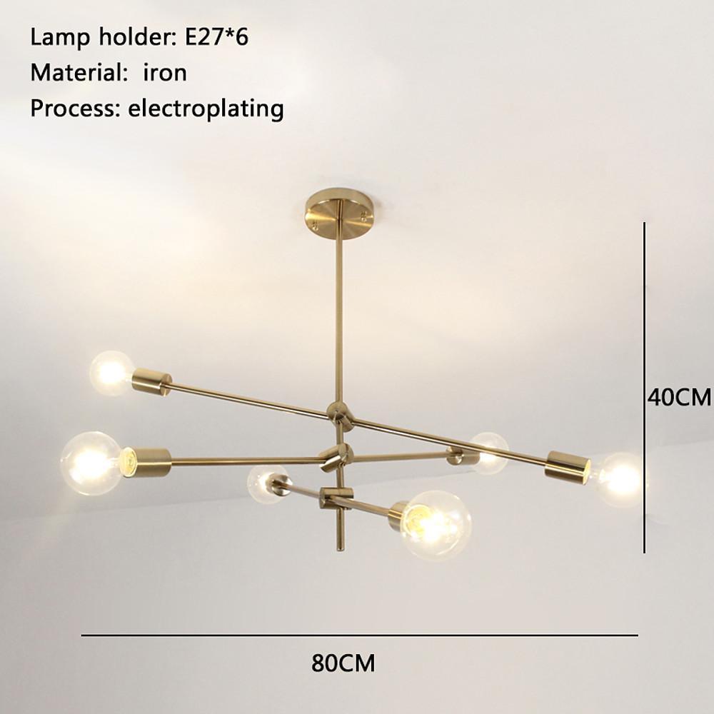 Modern Sputnik Chandelier 6-Light Metal Pendant