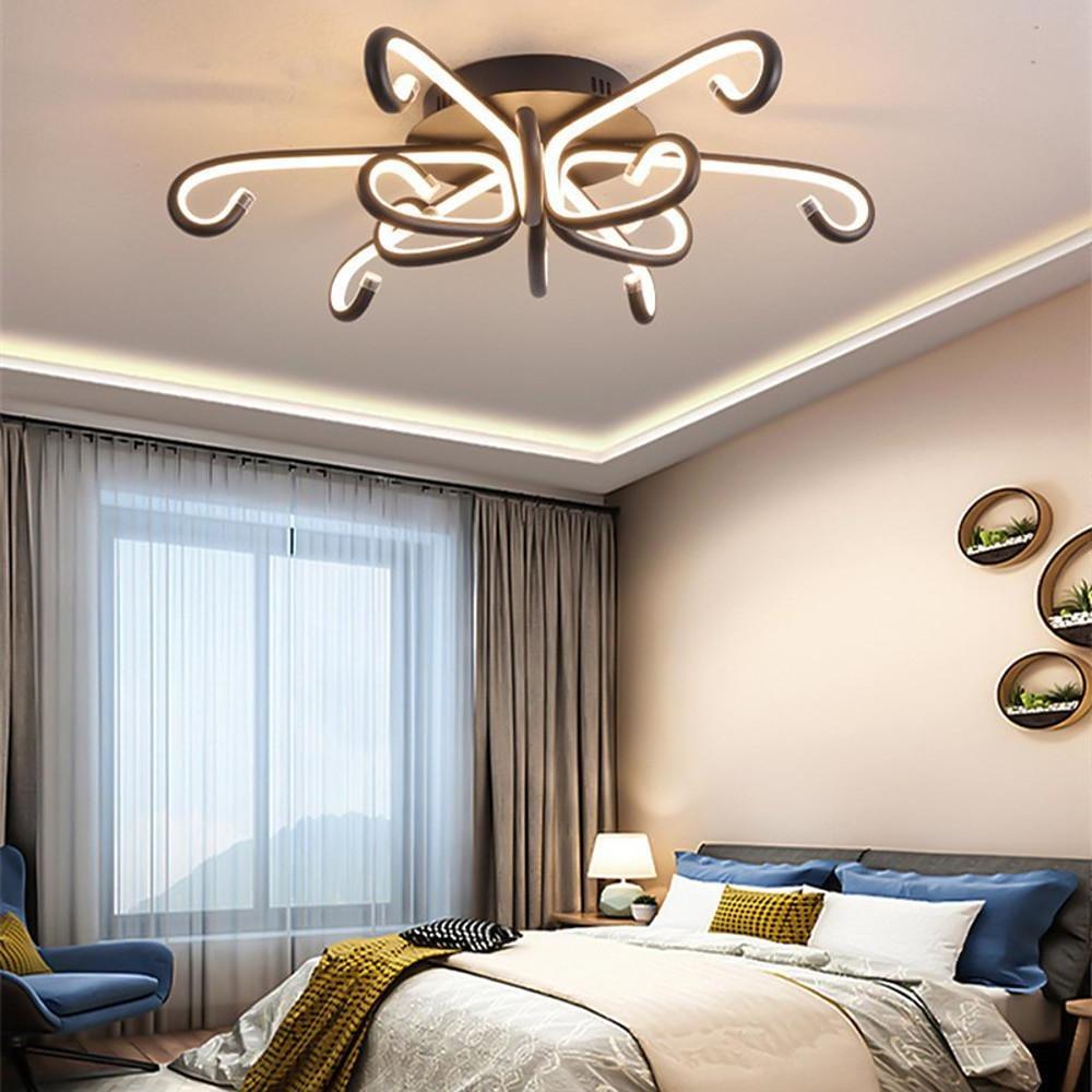 Octopus-Inspired Flush Mount Ceiling Light with Curved LED Arms