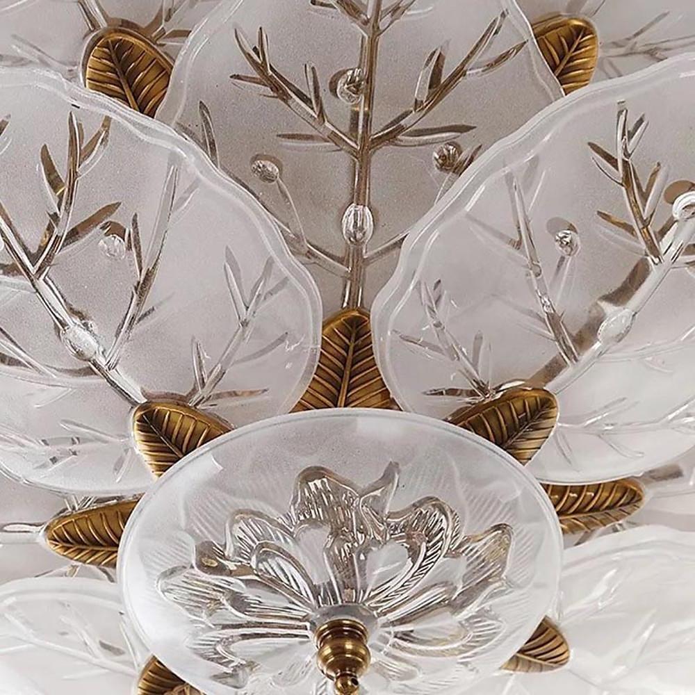 Leaf Flush Mount Ceiling Light • Metal & Glass LED Fixture