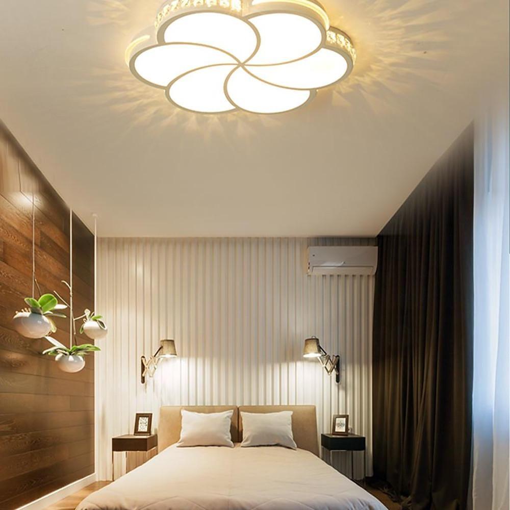 Geometric Flower Flush Mount Ceiling Light Dimmable Metal Acrylic 36W