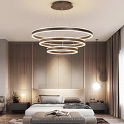 Modern 3-Ring LED Chandelier with Adjustable Height