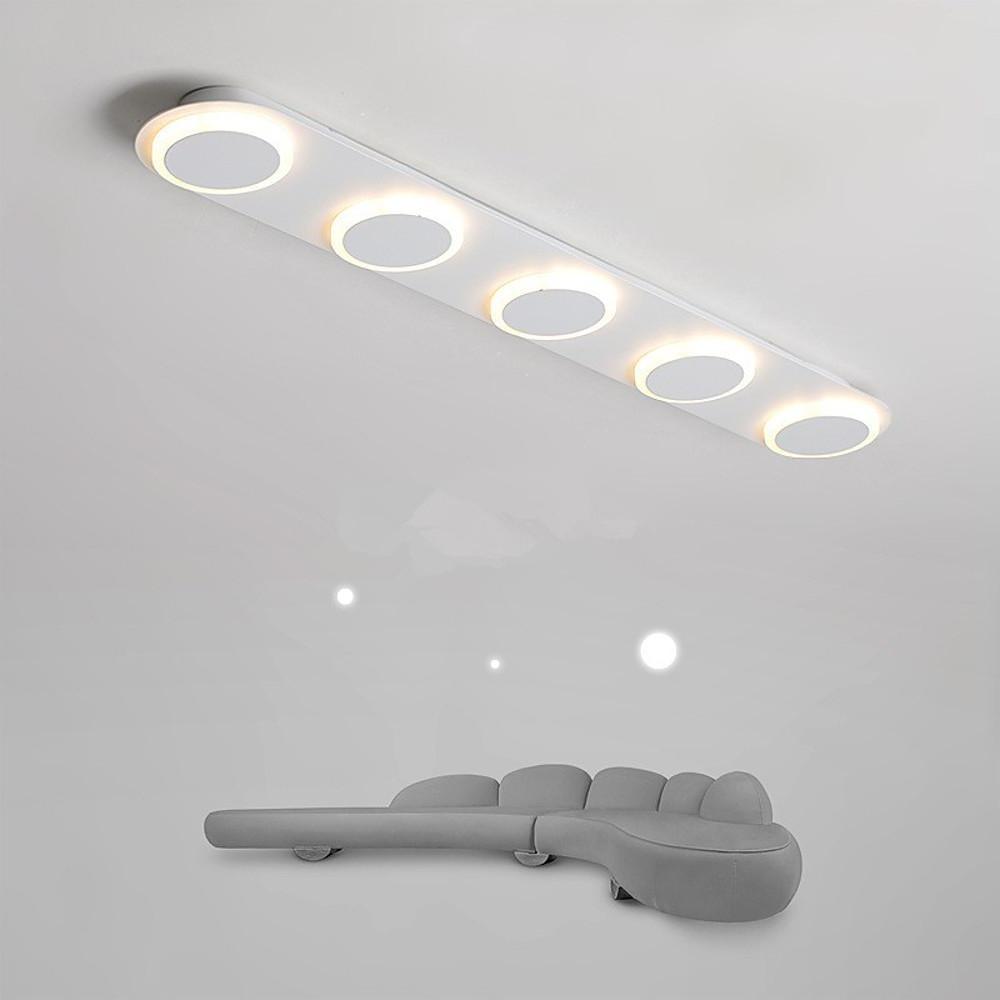 Modern Geometric Linear Flush Mount Ceiling Light - Metal & Acrylic
