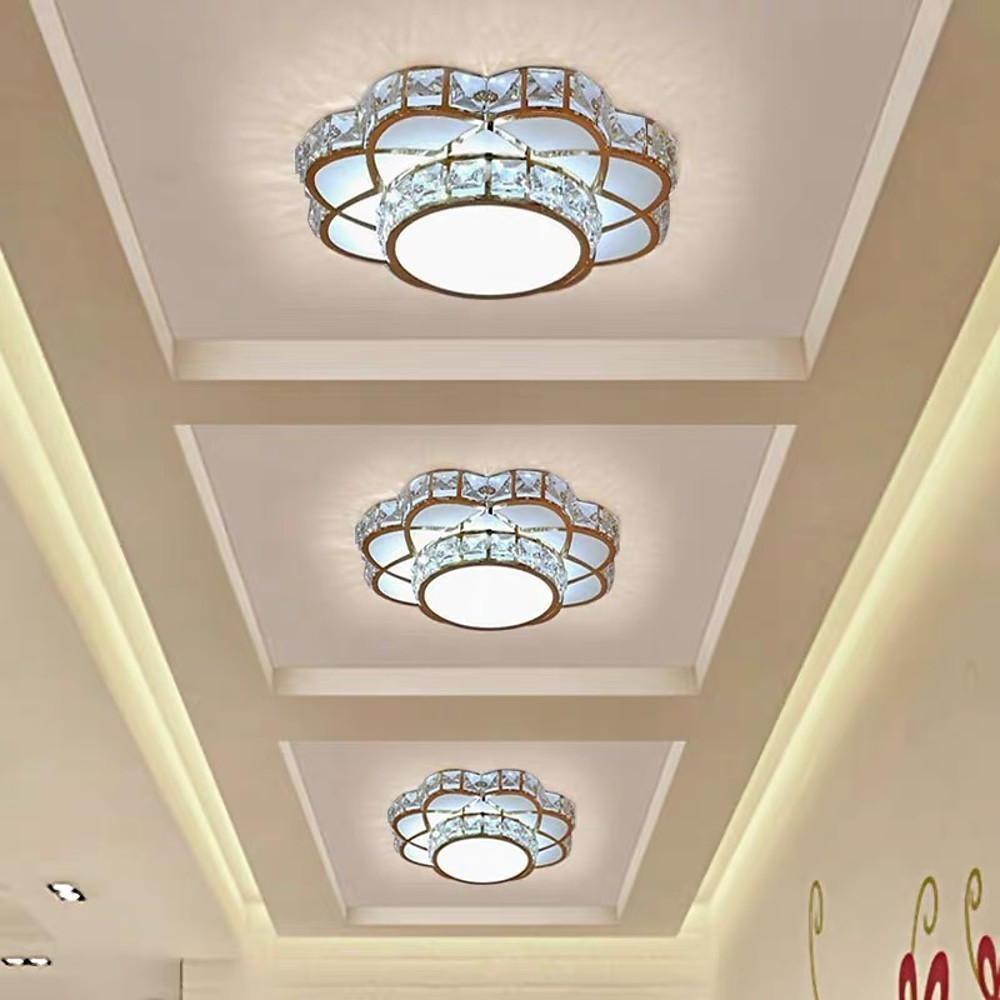 Modern Crystal Flower Flush Mount LED Ceiling Light
