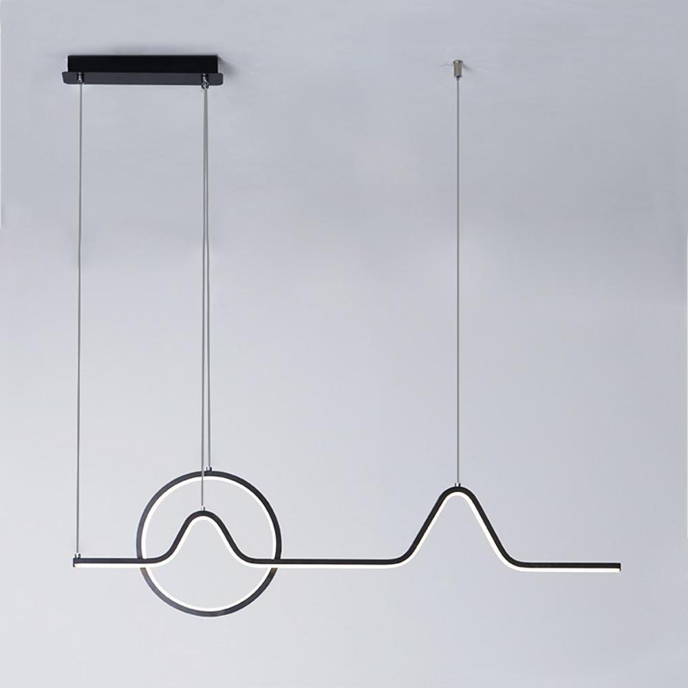 Modern Circular Linear Dimmable LED Chandelier – Aluminum Finish