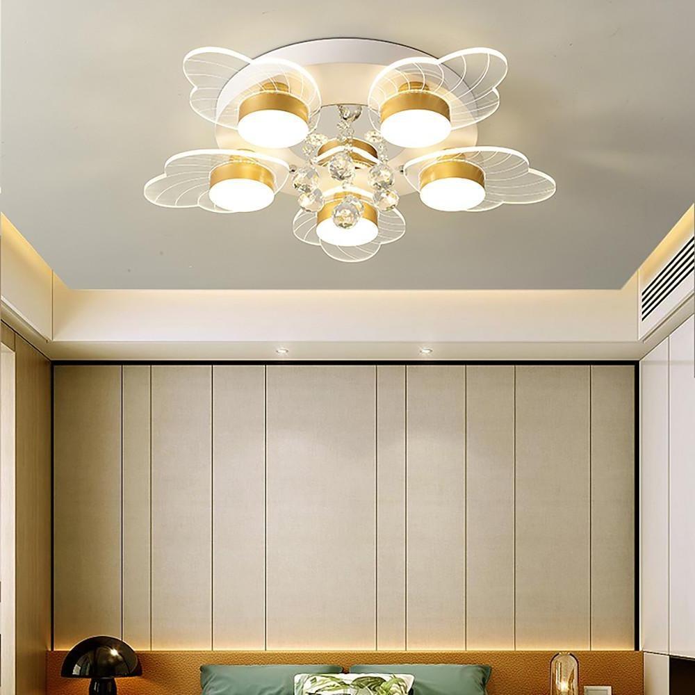 Flower Design Flush Mount Ceiling Light Metal Acrylic LED