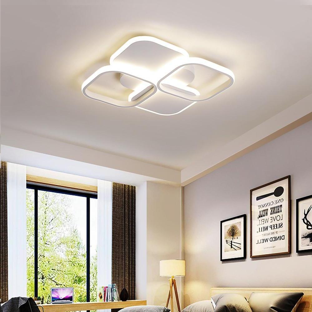 Overlapping Squares LED Flush Mount Ceiling Light - Modern Geometric
