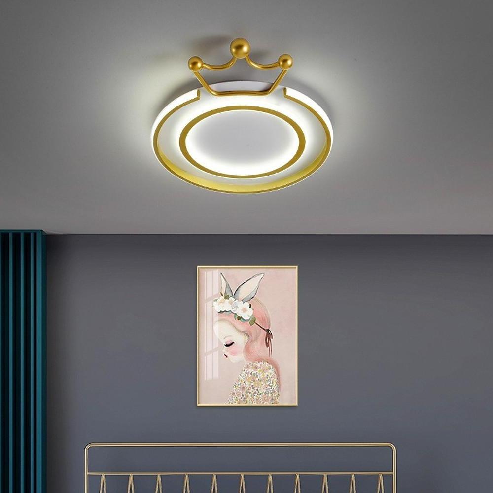 Circle Crown LED Flush Mount Ceiling Light - Modern Geometric Metal