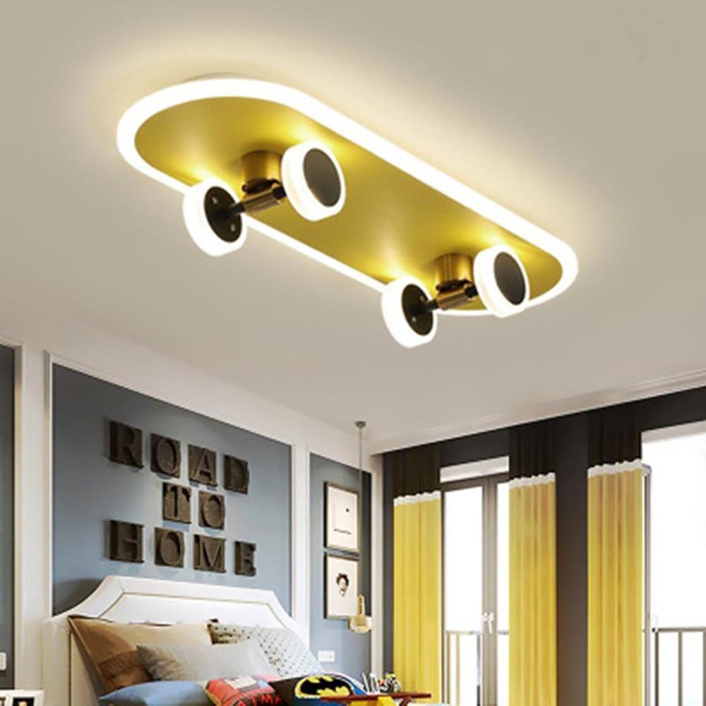 Skateboard-Shaped Dimmable LED Flush Mount Ceiling Light