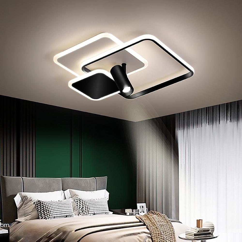 Modern 3-Square Metal LED Flush Mount Ceiling Light