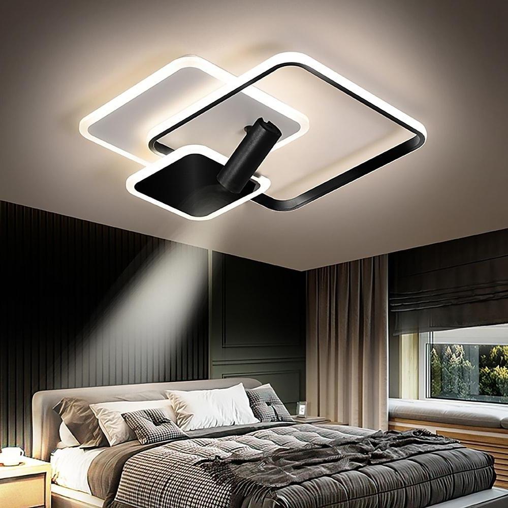 Modern 3-Square Metal LED Flush Mount Ceiling Light