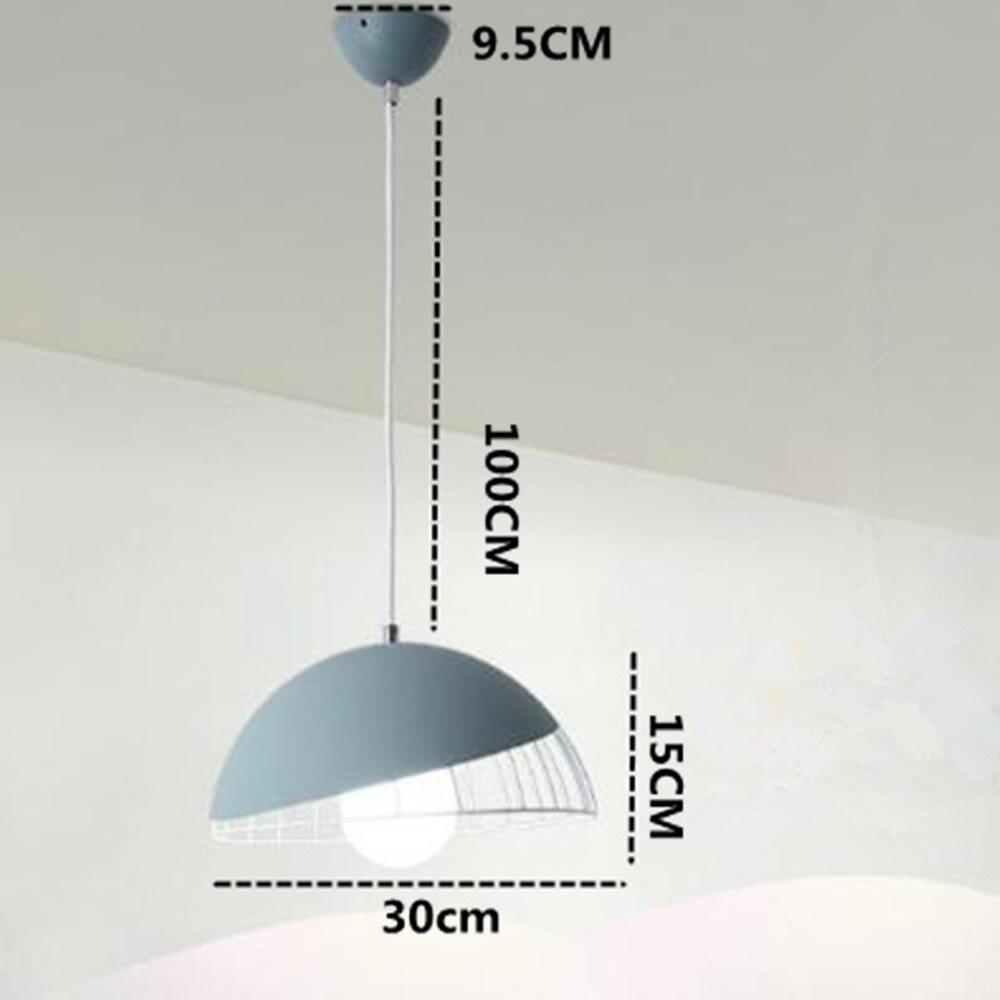 Modern Semi-Globe Metal Pendant Light - Industrial LED Fixture