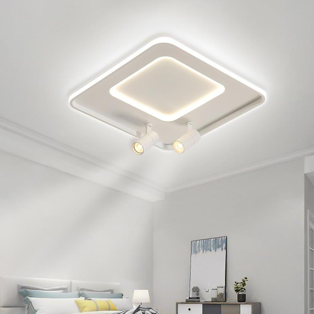 Modern LED Flush Mount Ceiling Light with Dual Spotlights