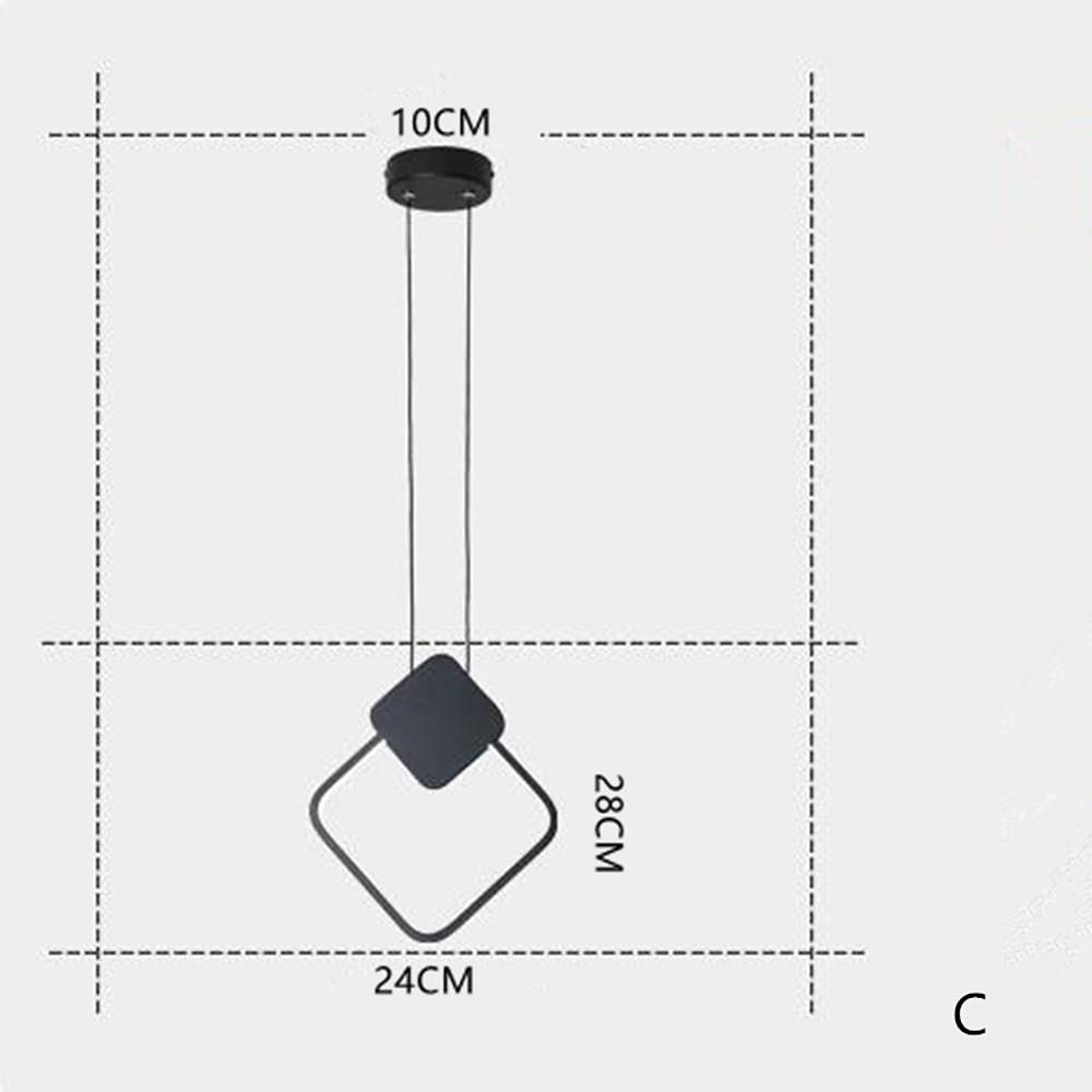 Geometric Dimmable LED Pendant Light – Modern Aluminum Hanging Lamp