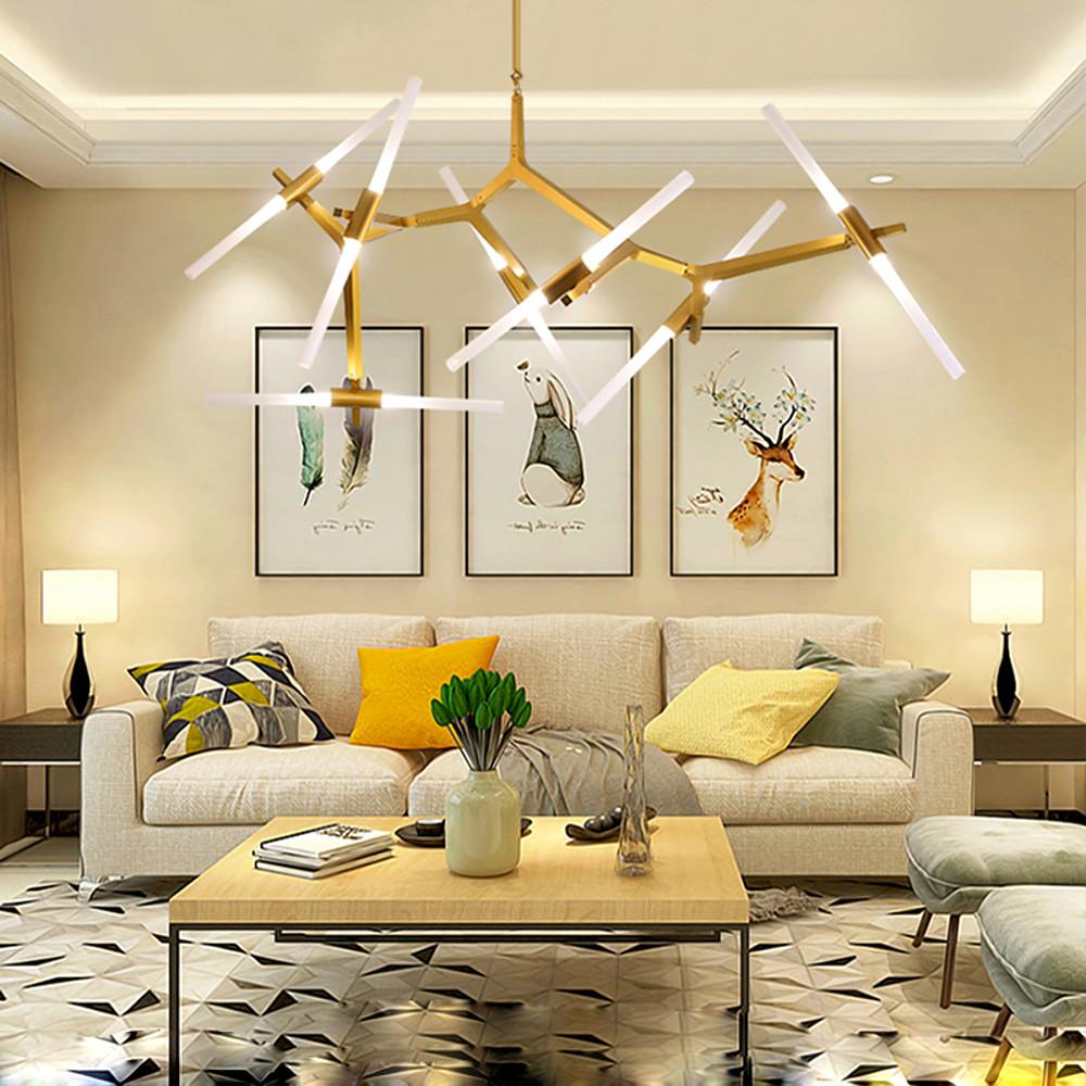 Modern Sputnik Chandelier 14-Light Aluminum Industrial Pendant