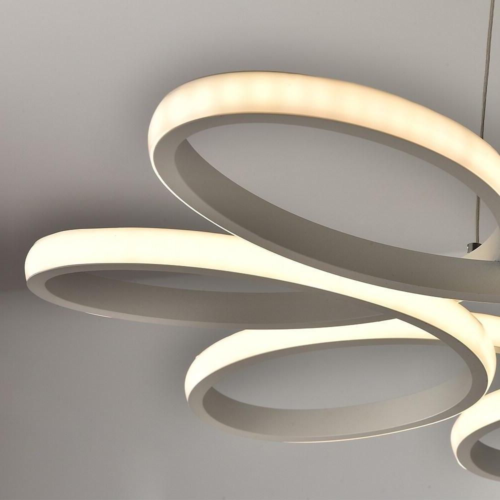 Curved Flower Dimmable LED Pendant Light - Modern Aluminum