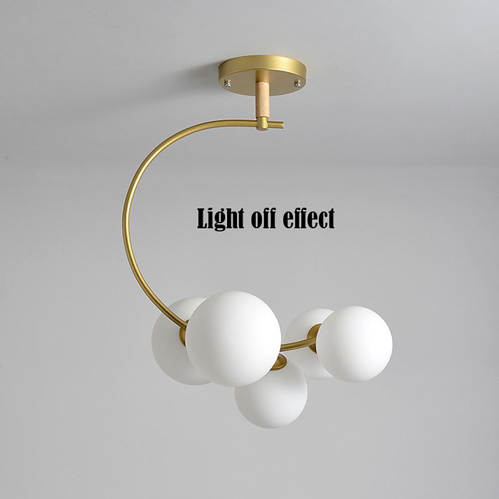 5-Light Cluster Globe Chandelier Modern Glass & Metal Ceiling Light