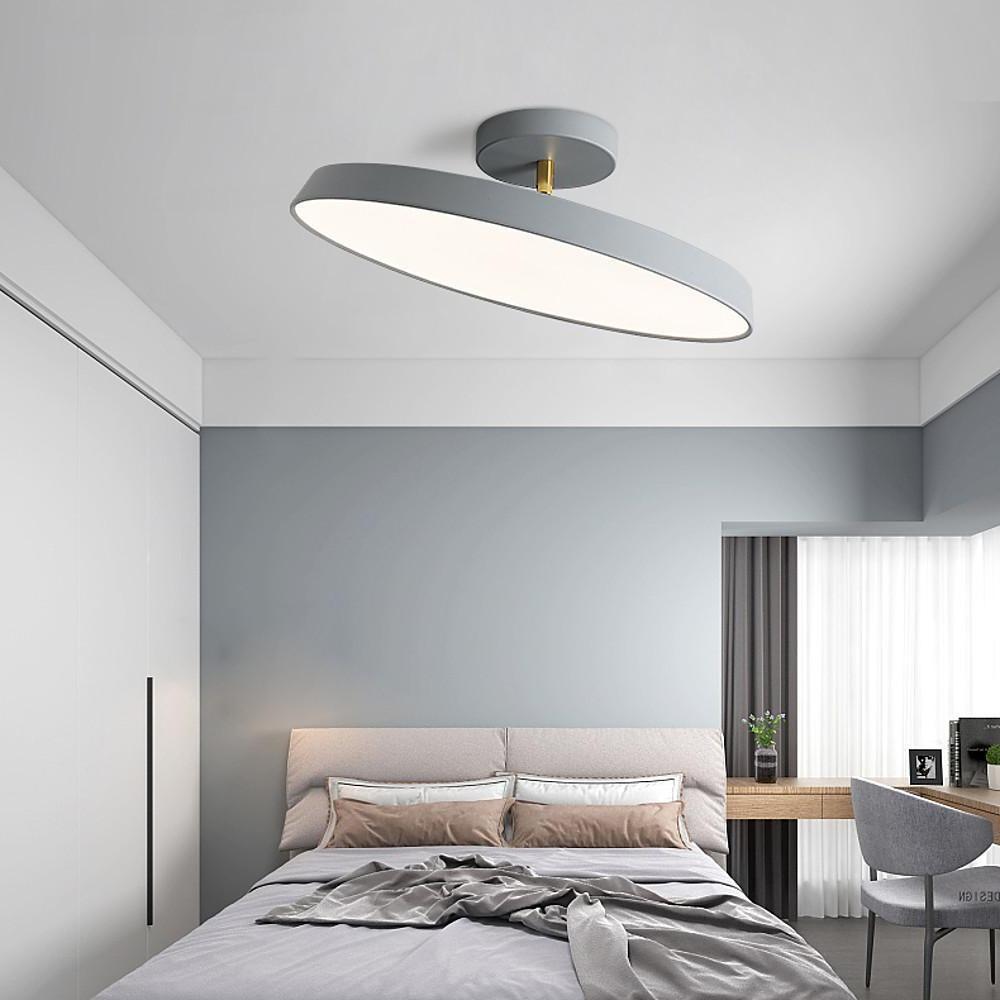 Adjustable Circular LED Semi-Flush Mount Ceiling Light