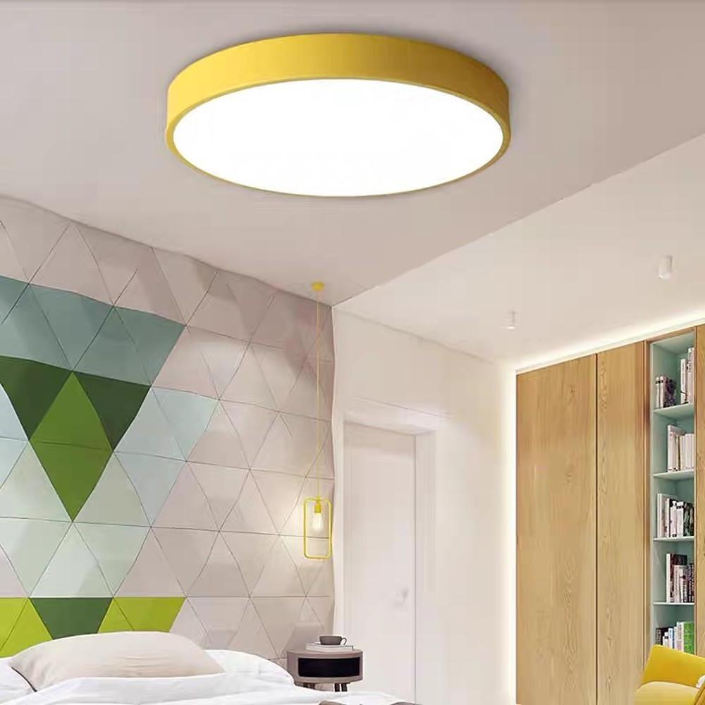 Modern Dimmable LED Flush Mount Light - Matte Painted Plastic