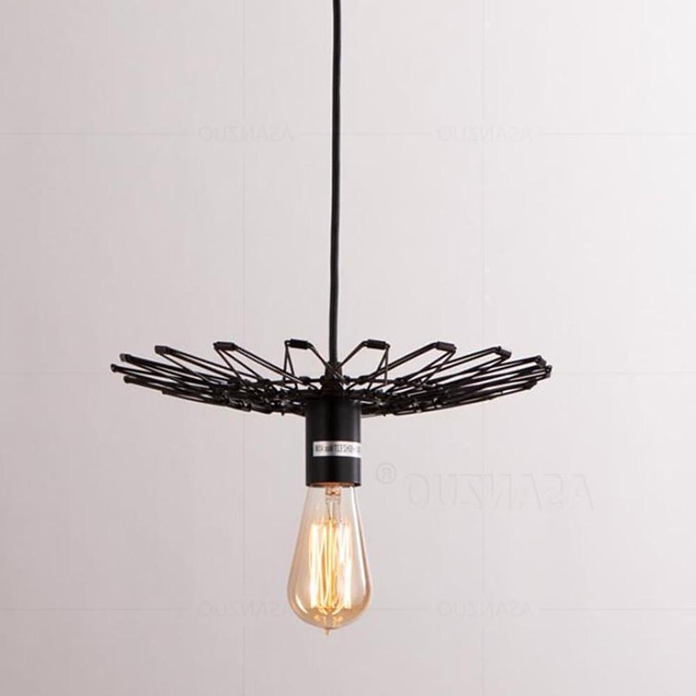 Industrial Metal Lantern Pendant Light Vintage Cage Chandelier