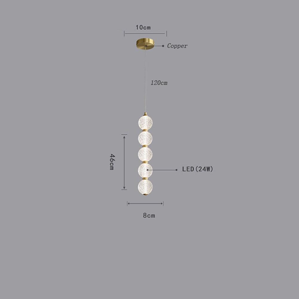 Nordic Globe Pendant Light | Acrylic & Copper Geometric Ceiling