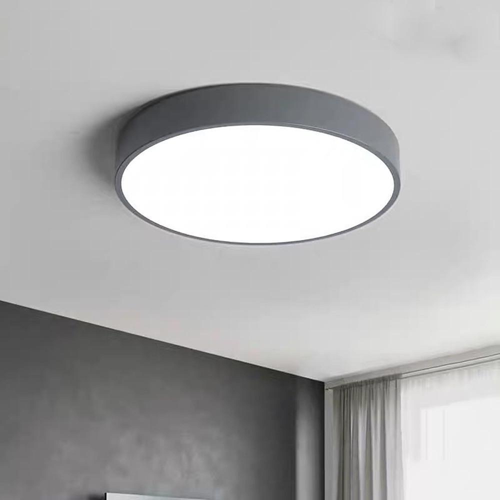 Modern Dimmable LED Flush Mount Light - Matte Painted Plastic