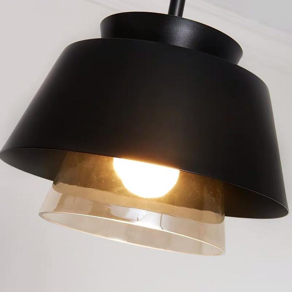 Modern Glass Pendant Light with Metal Finish & Adjustable Cord