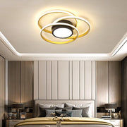 Modern Multi-Circle Flush Mount LED Ceiling Light in Gold