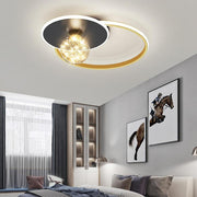 Modern Circle Globe LED Flush Mount Ceiling Light - Metal & Acrylic