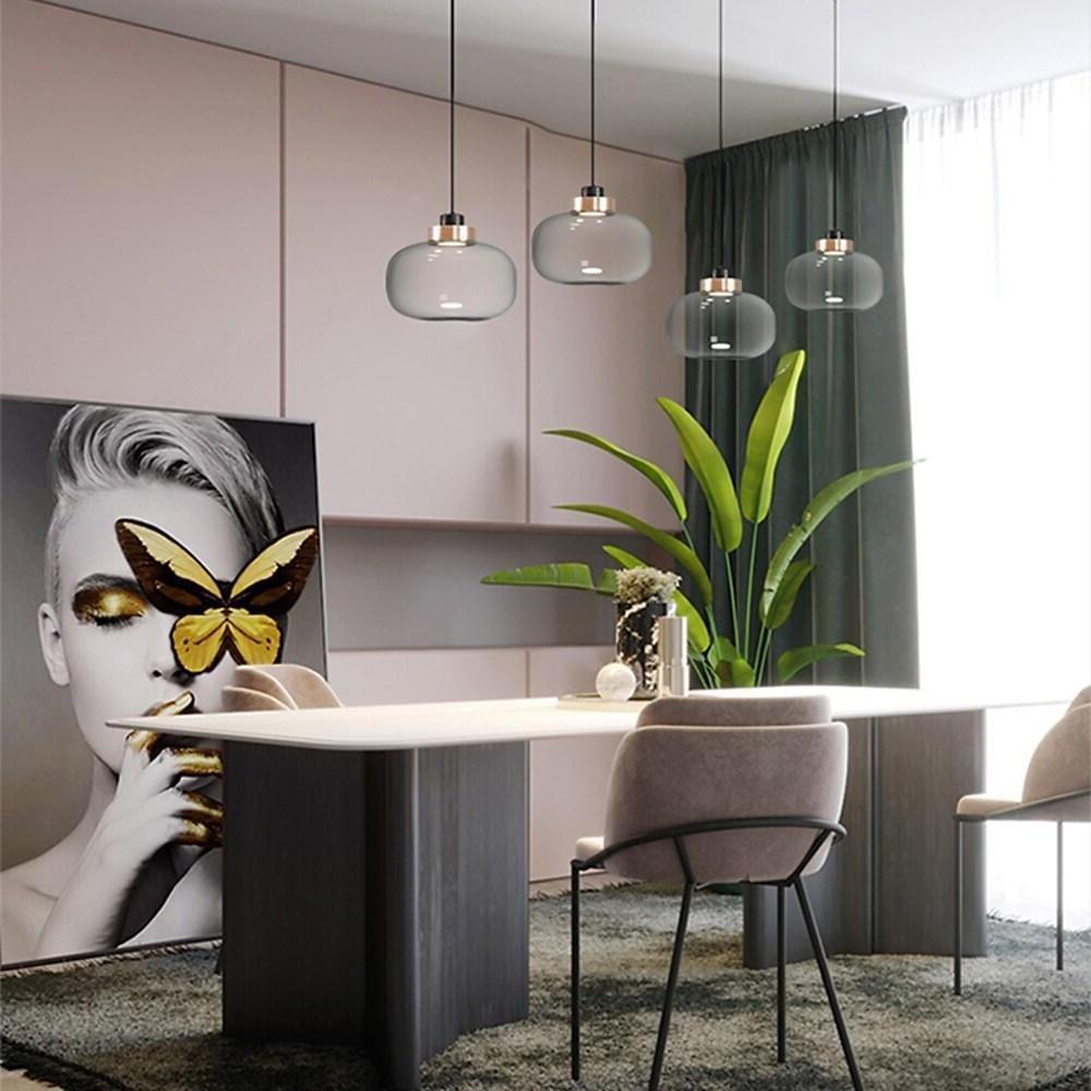 Modern Globe Glass Pendant Light with Integrated LED