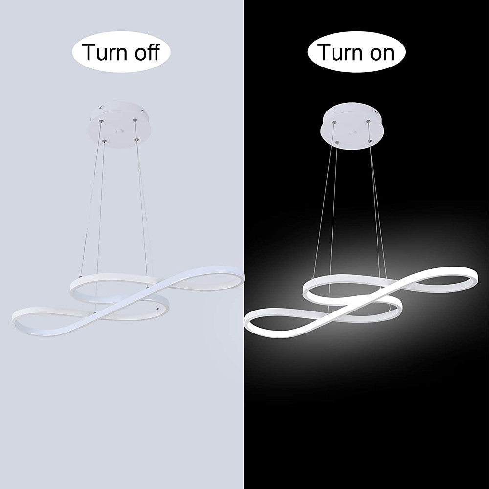 Modern Geometric LED Pendant Light - Aluminum Wave Design