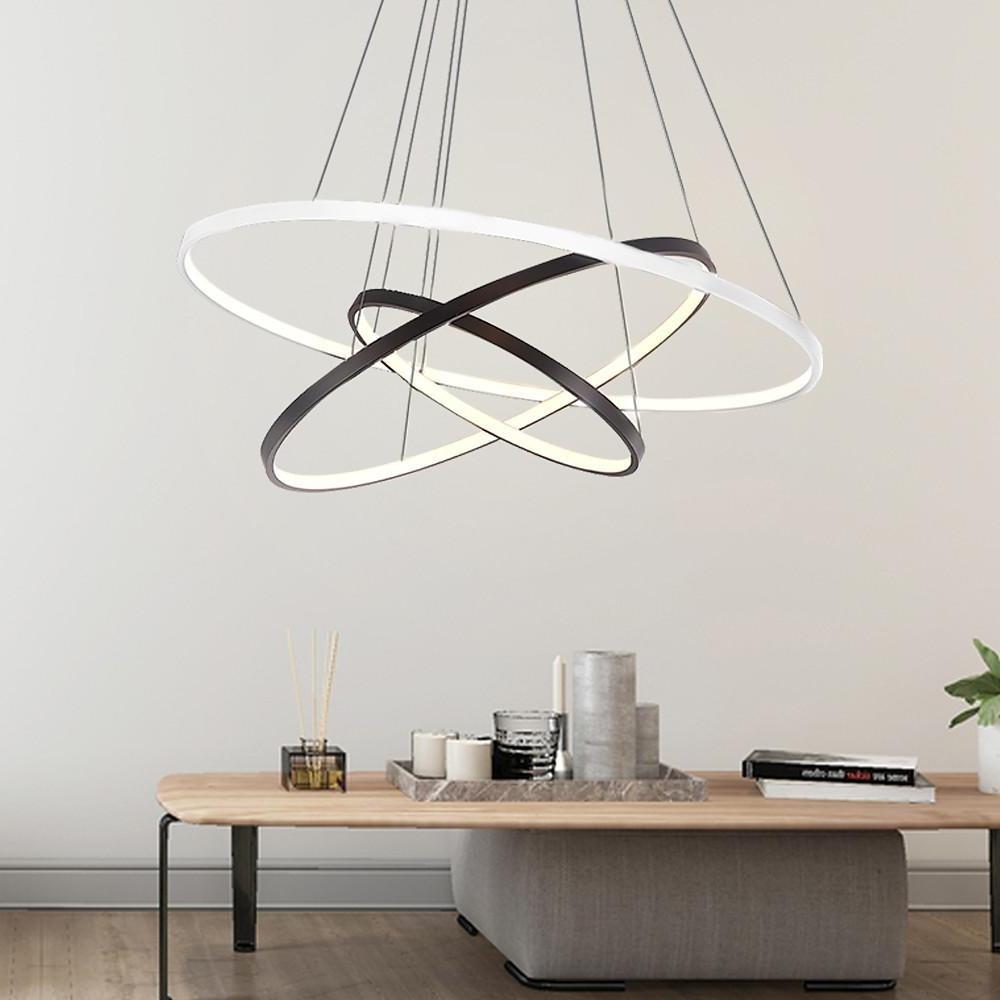 Adjustable Multi-Circle LED Dimmable Chandelier with Remote