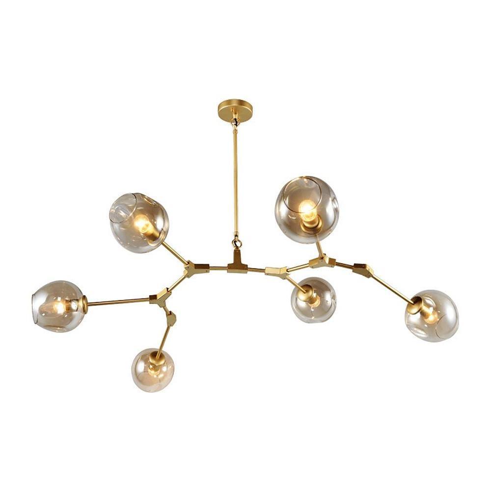 Nordic Sputnik Chandelier 6-Light Blown Glass Contemporary