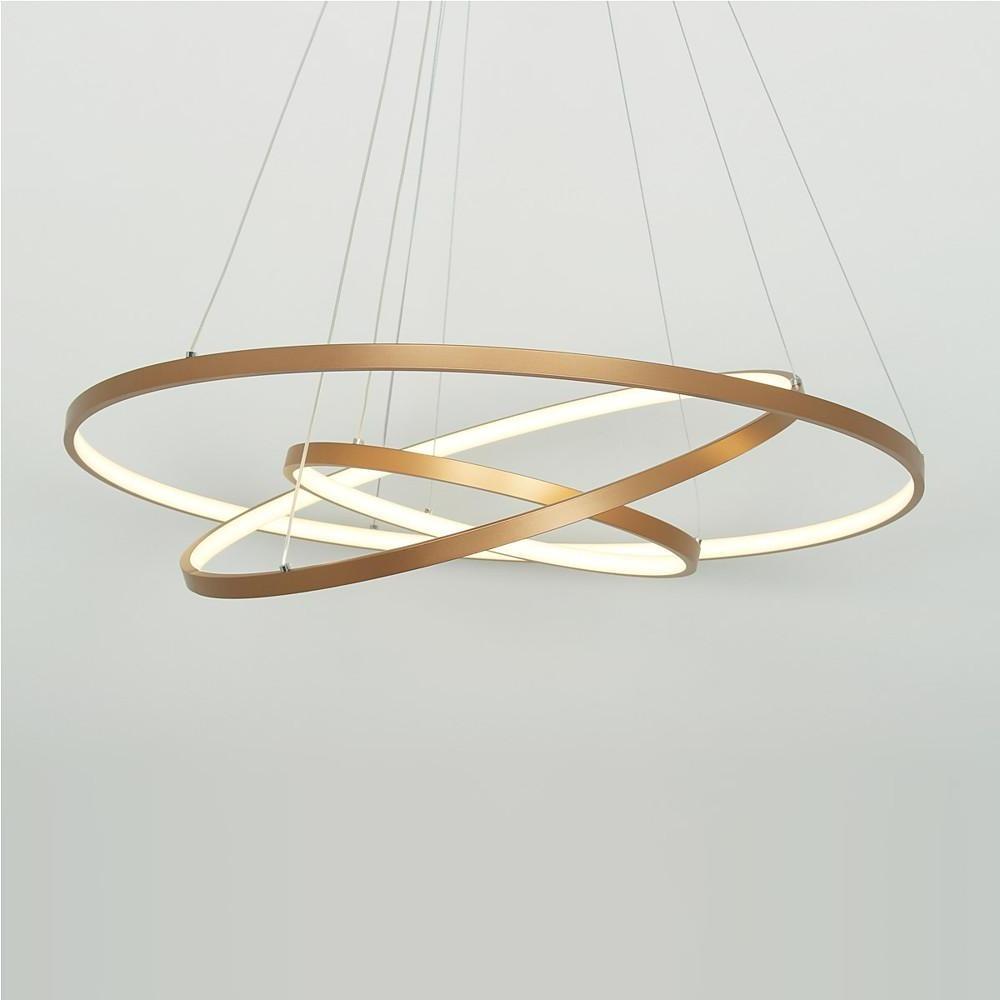 3-Ring Dimmable LED Chandelier – Modern Aluminum Pendant Light