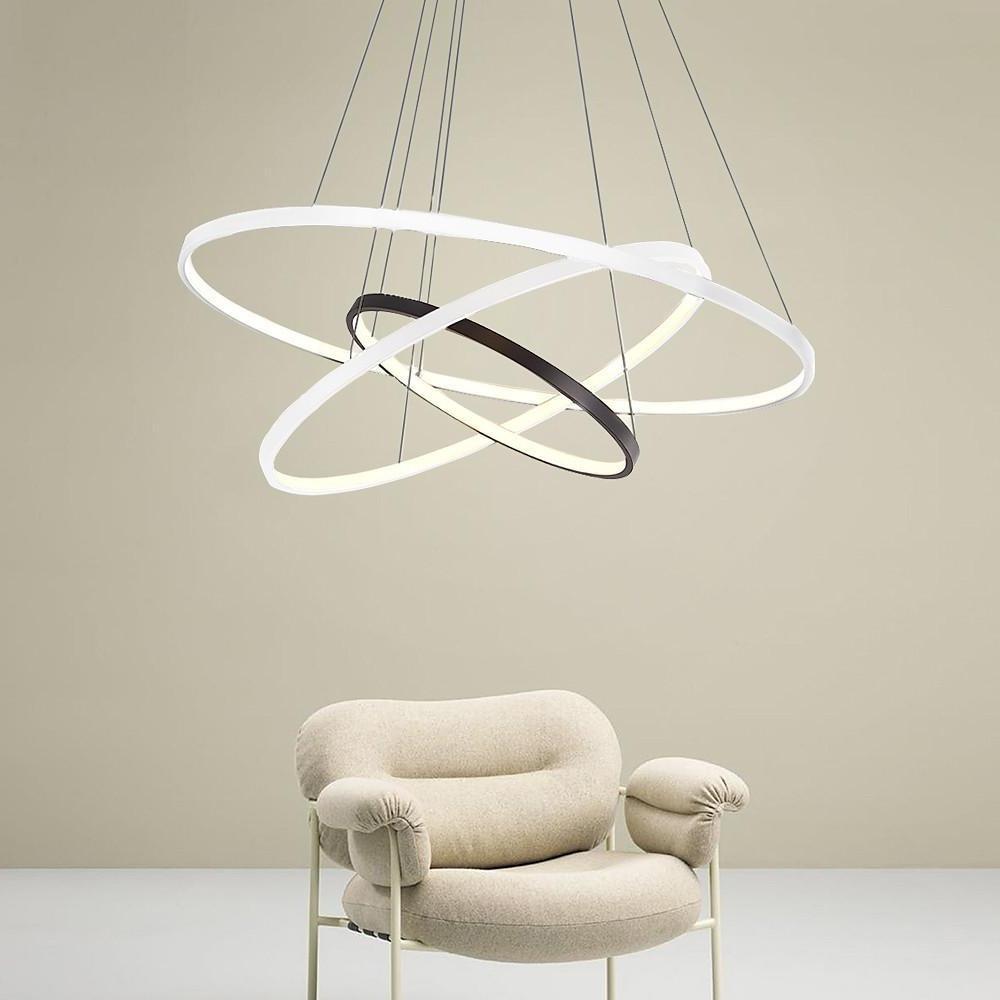 Adjustable Multi-Circle LED Dimmable Chandelier with Remote