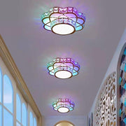 Modern Crystal Flower Flush Mount LED Ceiling Light